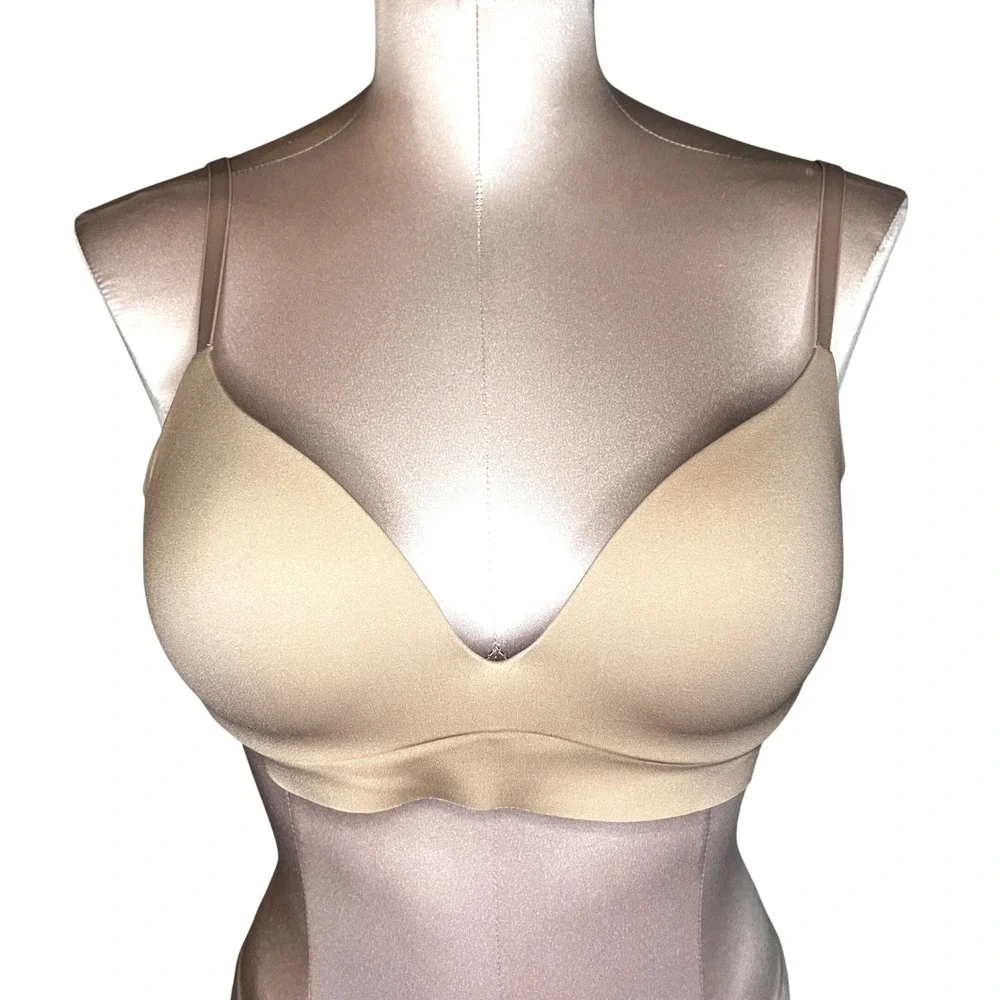ThirdLove 24/7 Classic Wireless Bra Tan Nude Microfiber 36B Padded Comfortable